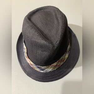 Black  Fedora Hat with Plaid Band